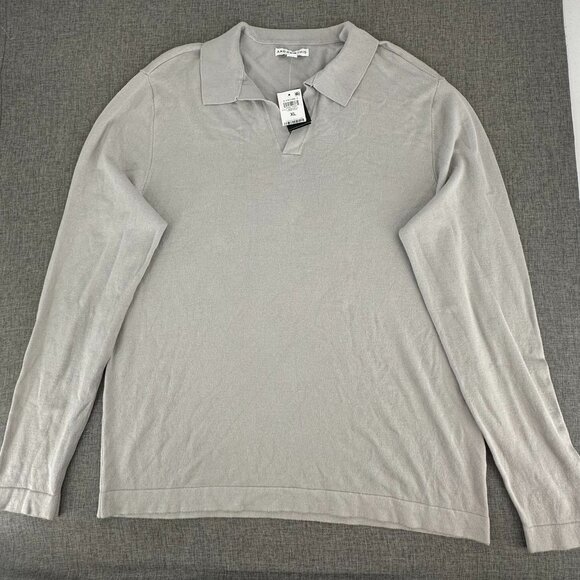 NEW And Now This Mens Henley Shirt Long Sleeve Split Neck $39.50 XL Lunar Rock - Picture 2 of 14